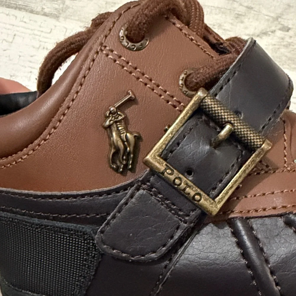 Polo by Ralph Lauren Black and Brown Kids Boots Size 13